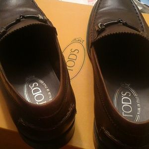 Tods leather penny loafers